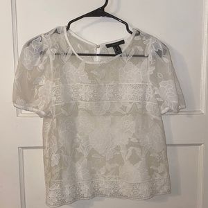 Lace white top